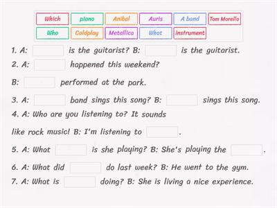 Talking about music - Subject and Object Questions