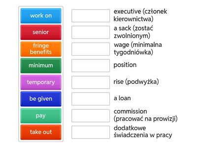 PRACA Matura rozszerzona EGIS vocabulary matching - zamienione kolumny