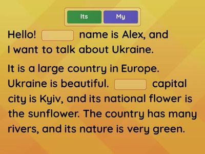 Possessive determiners (story)