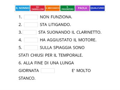 ANALISI LOGICA-IL SOGGETTO: COMPLETA CON QUELLI ADATTI