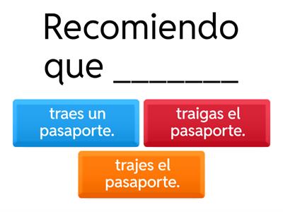 El presente del  subjuntivo