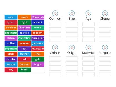 Order of Adjectives - Chris' Escuela de Idiomas*