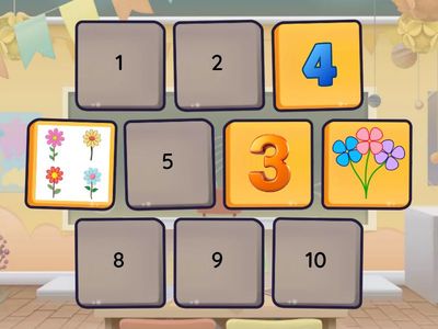 Leia paarid: number ja sellele vastav lillede arv.