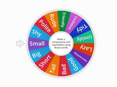 Comparative and superlative adjectives