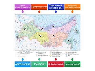 Климатические пояса и области России