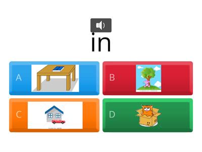 Prepositions in/on/under/in front of/behind/next to
