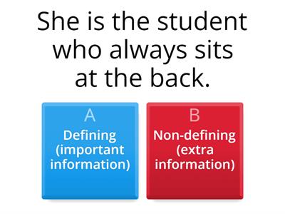 Defining/Non-defining relative clauses