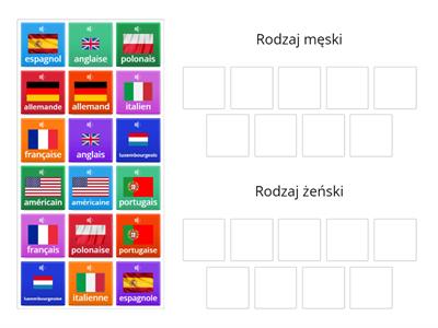 Męski / żeński w liczbie pojedynczej