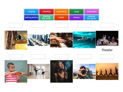 English 5: Vocabulary Hobbies Match