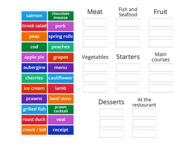 Market Leader Elementary (Unit 5, food)