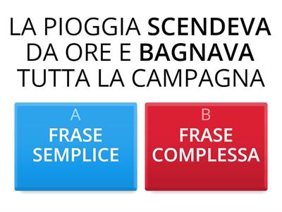 ANALISI DEL PERIODO: INDICA SE LE FRASI SONO SEMPLICI O COMPLESSE