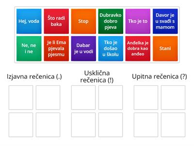 Vrste rečenica - prepiši pisanim slovima