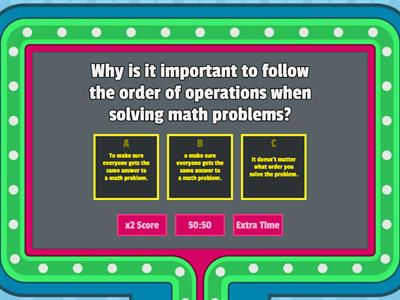 Order of Operations Math 5