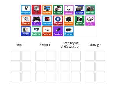 Input output storage devices - Teaching resources