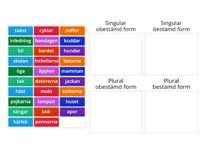 Substantiv: sortera