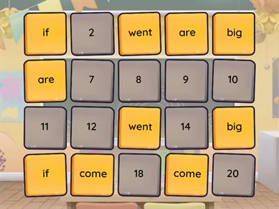 Dolch 4  Matching Pairs A