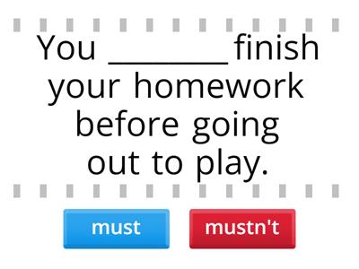 Must - Mustn't 