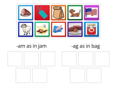 Word Family Sort -am  -ag