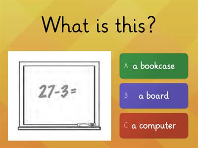 English Test N°1 - 2nd Grade (Classroom Objects and Prepositions)