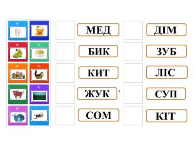 Читання слів три букви