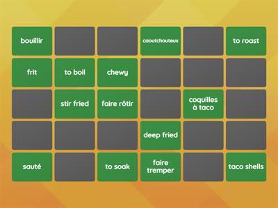 Food vocab (Spirals unit 5 gr 5)