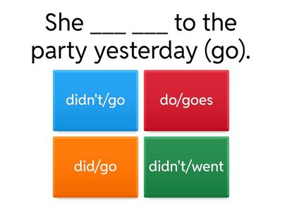 PAST SIMPLE NEGATIVE FORM - Quiz