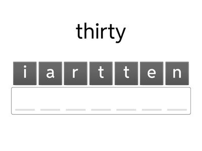 Unscramble Numeros 1-30