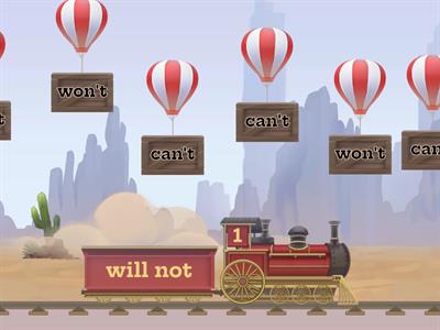 Emily balloon pop train contractions with not