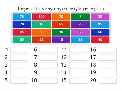 Beşer ritmik sayma