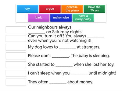 Vocabulary: Noises  (Elementary level 5B)