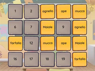 memory animali classe prima 