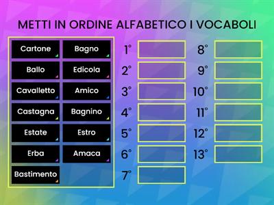  ORDINE ALFABETICO