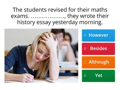 LINKING WORDS MULTIPLE CHOICE