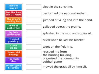  Complete Subject and Predicate Match