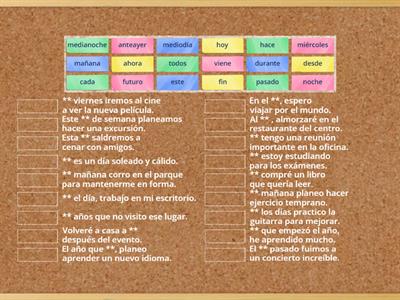 Time Expressions in Spanish Practise