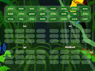 WW 36:  Silent Beginning Consonant Sort (kn, wr, gn)