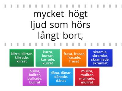 PoT kap 13  Verb som beskriver ljud och adjektiv