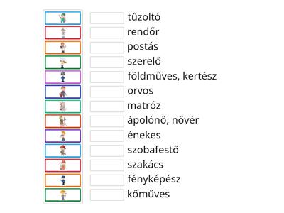 Foglalkozások párosító