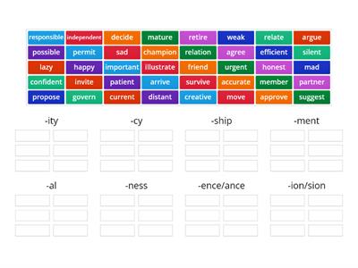 Word Formation. Noun Suffixes