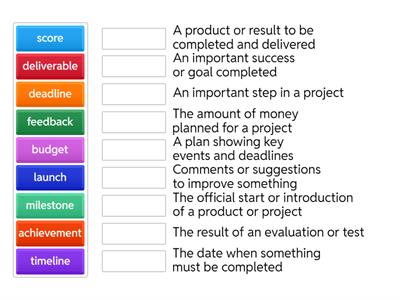 Projects - Vocabulary