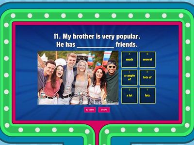  Quantifiers  (a lot of/ much/many/any/some/no/ few/a few/little/ a little) 