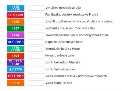 Dějepis - opakování 8. ročníku - data