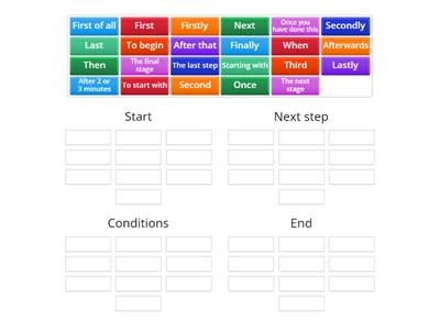Sequencing words sort