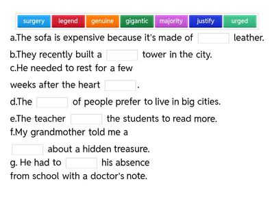 Grade 5 - Vocabulary 
