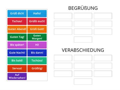 Begrüßung und Verabschiedung