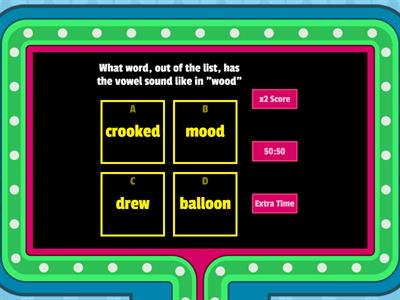 Vowel sounds in wood