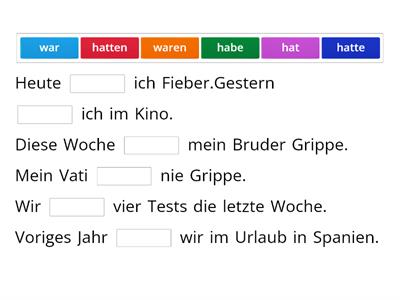 Praesens Praeteritum haben/sein