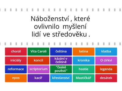 Pojmy - středověk, literatura