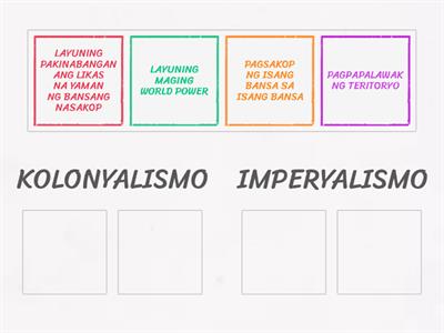 KOLONYALISMO O IMPERYALISMO