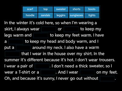 GI A2 U3. Clothes and accessories